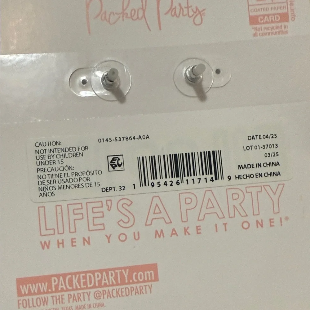 Packed Party Silver and Blue Can Earrings - Picture 2 of 2